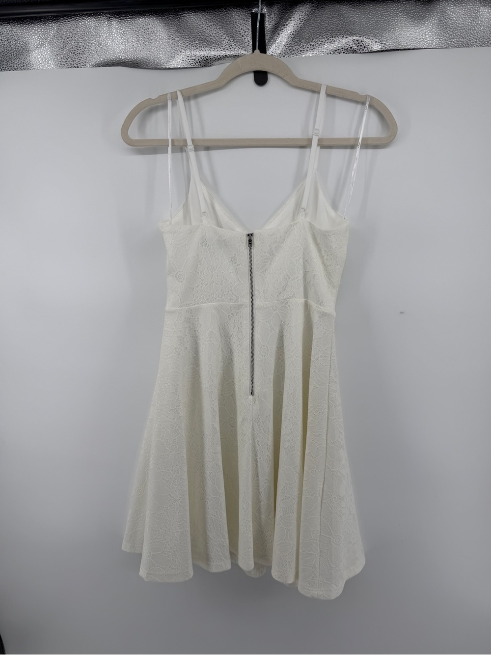 Lulus Coquette Cottagecore Bridal Preppy White Lace Skater Mini Dress SzXS - Picture 6 of 11